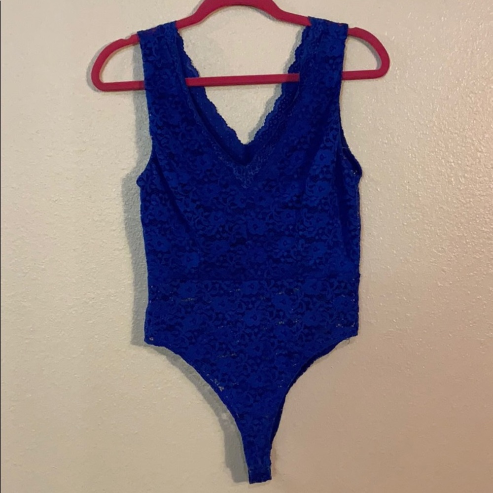 laced blue body suit!